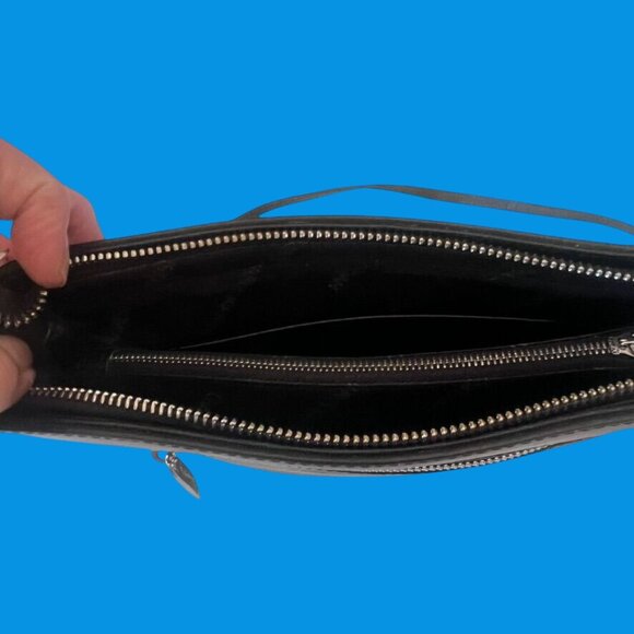 Charles Jourdan Black Cross-Body Bag Adjustable Strap & Zipper Pocket Versatile - Picture 7 of 9